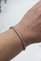 Handmade Genuine Zircon Gemstone Rose Silver Bracelet, Zircon Bracelet Jewelry,Handcrafted, Gift For Her, Wedding Gift