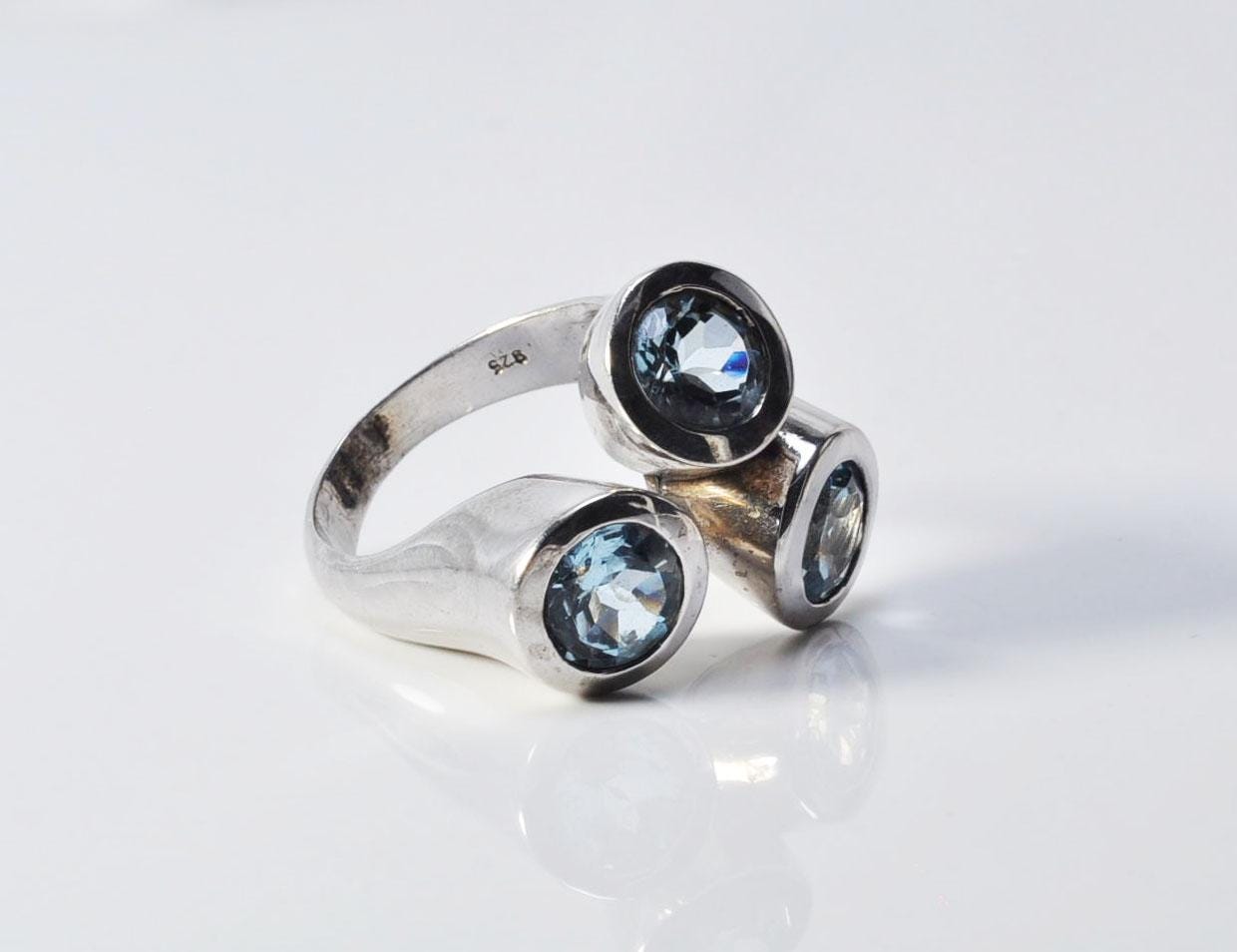 Handmade Aquamarine Ring: 925 Sterling Silver Jewelry Gift