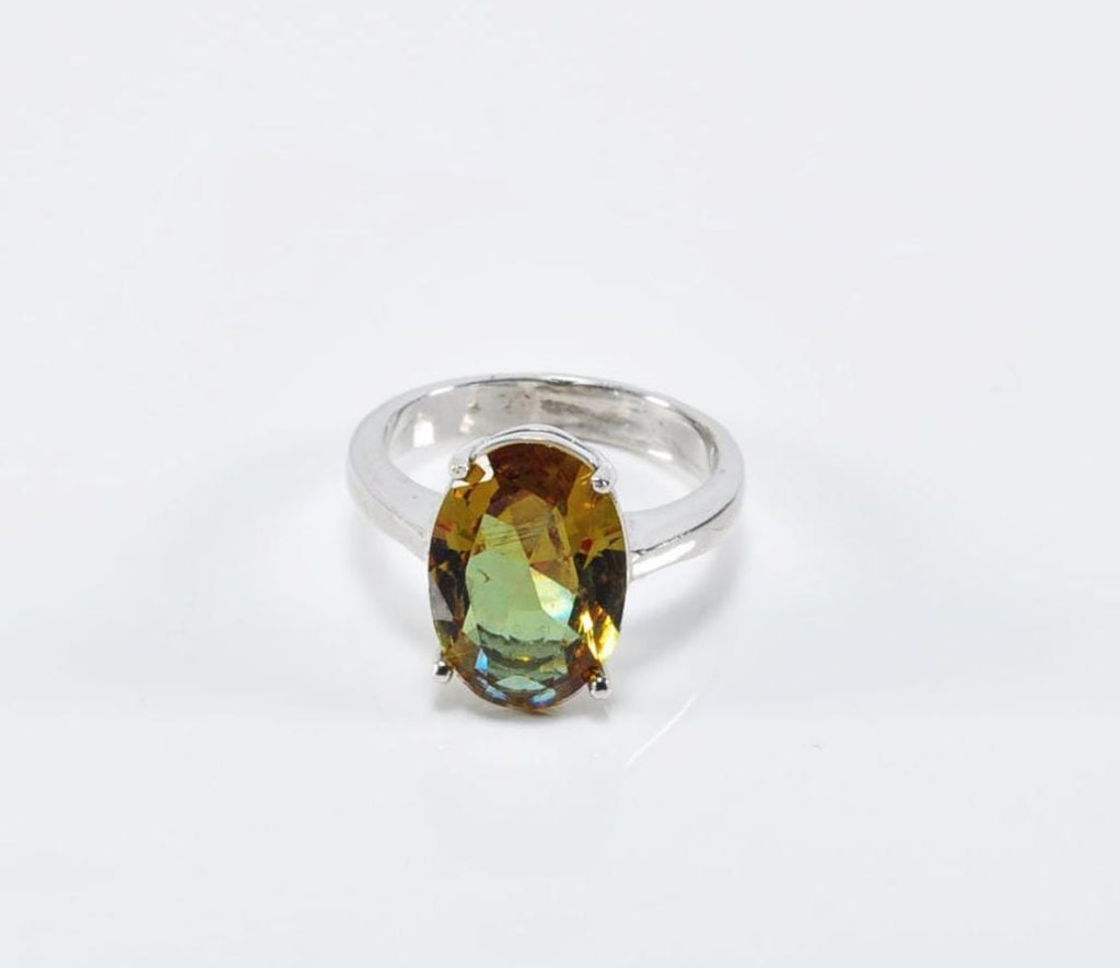 Handmade Sultanite Ring: Color Changing Gemstone, Sterling Silver