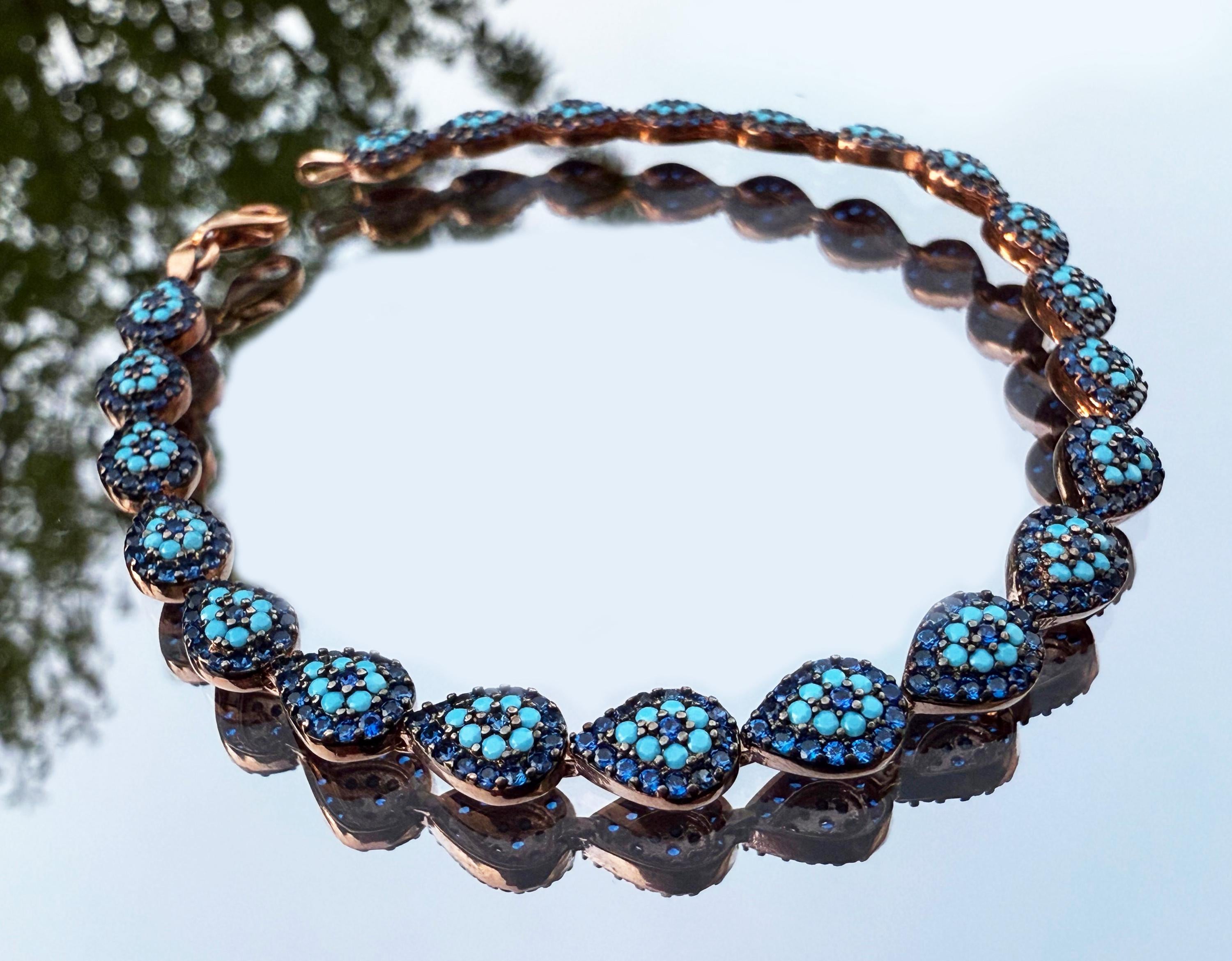 Handmade Neon Apatite Gemstone Bracelet: Rose Silver Jewelry