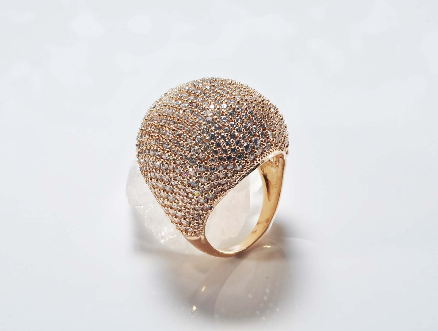 Handmade Zircon Silver Ring, Handcrafted Zircon Jewelry,Wedding Ring Gift, Rose Silver Band Zircon Ring,Gift for her