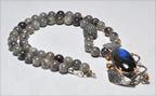 Handmade Sterling Silver Necklace, Labradorite Zircon Gemstone Jewelry