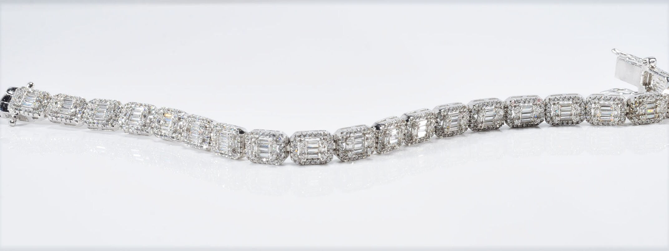 Handmade Genuine Baguette Zircon Gemstone Silver Bracelet, Zircon Bracelet Jewelry,Handcrafted, Gift For Her, Wedding Gift