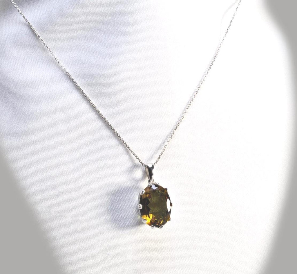 Handmade Sultanite Necklace in Sterling Silver, Color‑Changing Gemstone Pendant Jewelry