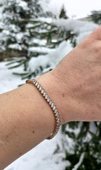 Handmade Genuine Zircon Gemstone Rose Silver Bracelet, Zircon Bracelet Jewelry,Handcrafted, Gift For Her, Wedding Gift
