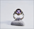 Handmade Genuine Amethyst Silver Ring, Handcrafted Amethyst Jewelry,Wedding Ring Gift, 925 Sterling Silver Amethyst Ring,Gift for her