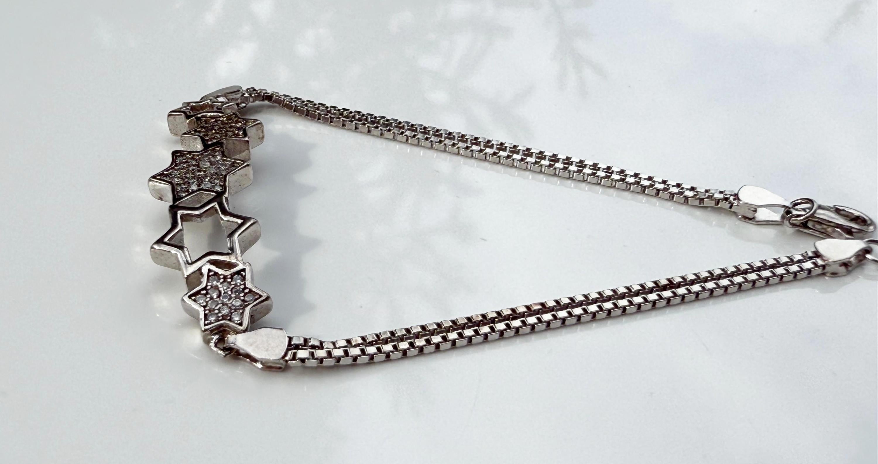 Handmade Zircon Gemstone Silver Bracelet: December Birthstone Jewelry