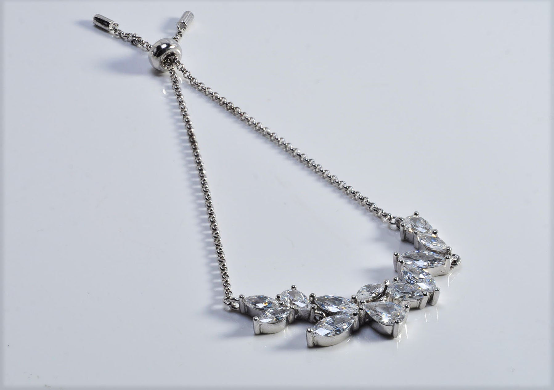 Handmade Zircon Gemstone 925 Sterling Silver Bracelet: December Birthstone