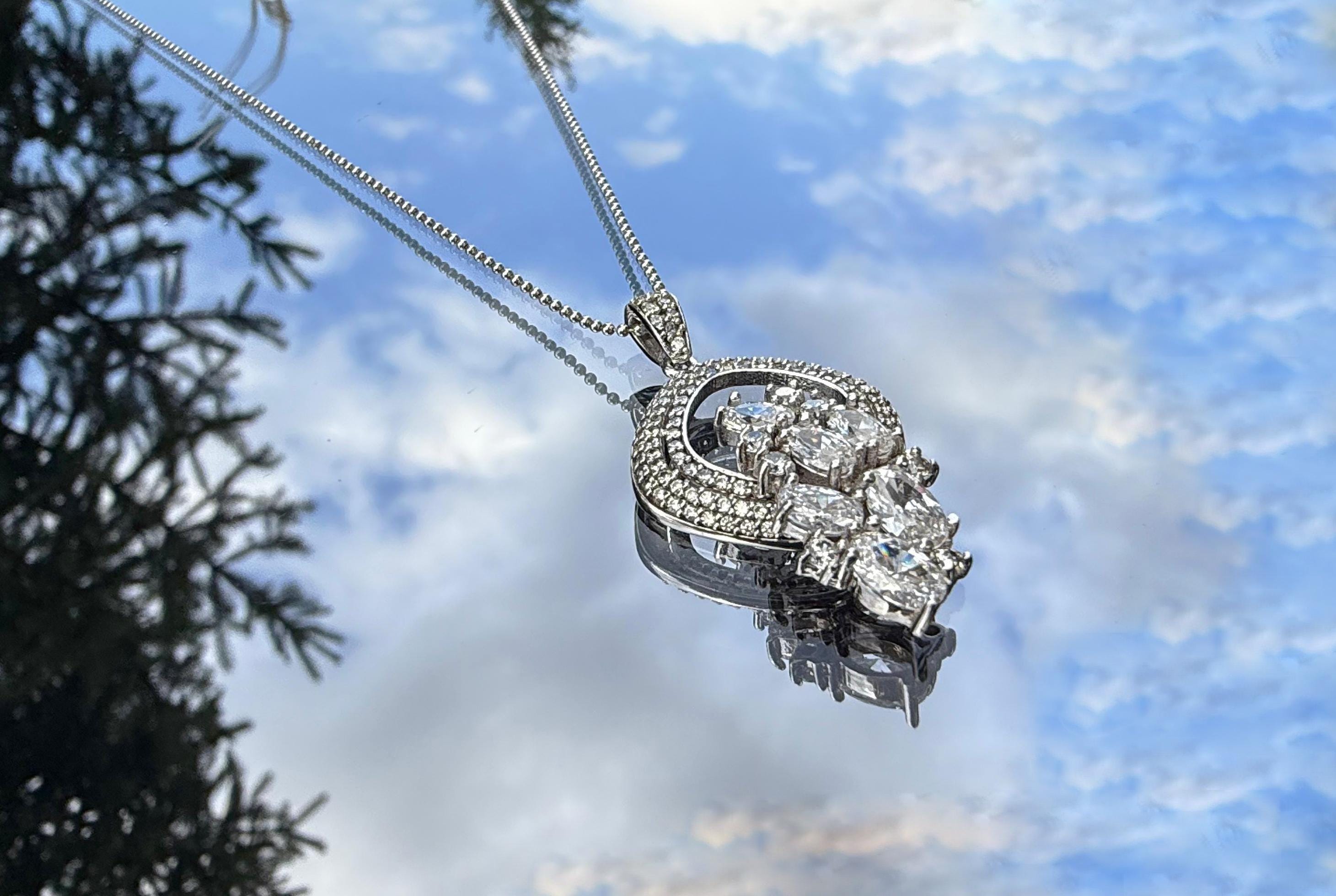 Handmade Zircon 925 Sterling Silver Necklace: Wedding Jewelry