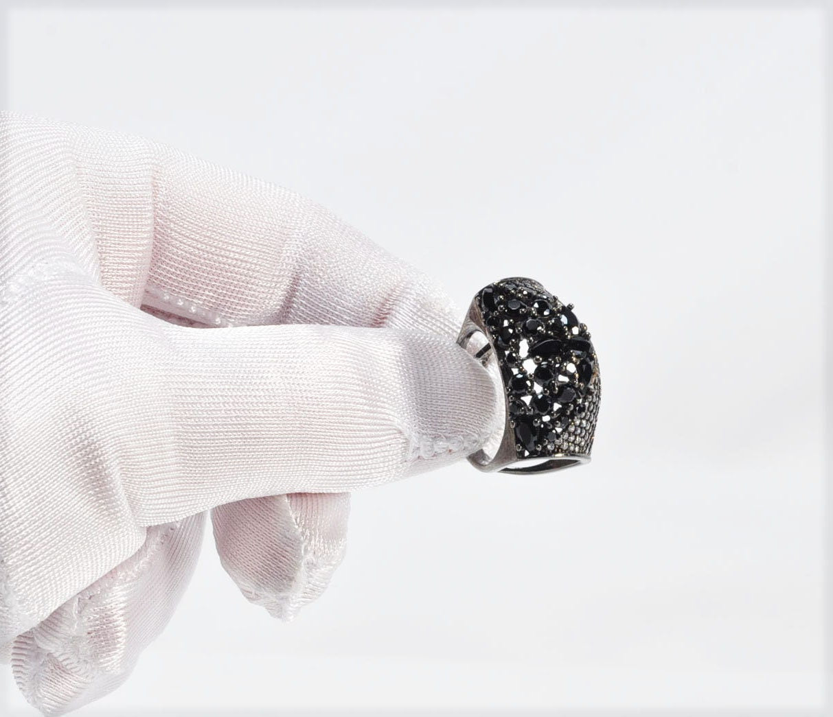 Handmade Zircon and Onyx Silver Ring, Handcrafted Zircon and Onyx Jewelry,Wedding Ring Gift, Black Silver Zircon and Onyx Ring,Gift for her