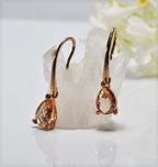 Handmade Genuine Citrine Silver Earring, Citrine Earring Jewelry,Rose Silver Band Citrine Earring,Handcrafted Stud Earring,Gift for Her