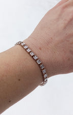 Handmade Genuine Zircon Gemstone Rose Silver Bracelet, Zircon Bracelet Jewelry,Handcrafted, Gift For Her, Wedding Gift