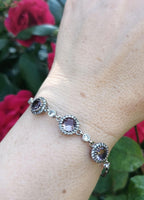 Handmade Color Changing Sultanite Silver Bracelet, Turkish Diaspora Jewelry
