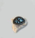 Handmade Aquamarine Black Silver Ring: Tranquility Stone Jewelry