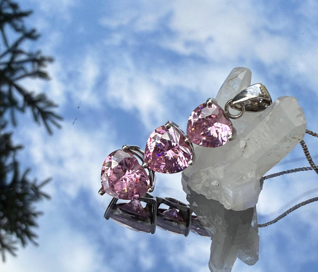 Handmade Rose Quartz Silver Necklace: Love Stone Jewelry