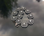 Handmade Zircon Gemstone Bracelet: Black Silver Jewelry Gift