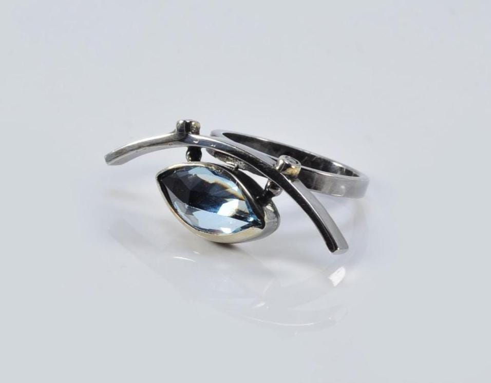 Handmade Aquamarine Ring: 925 Sterling Silver Jewelry Gift