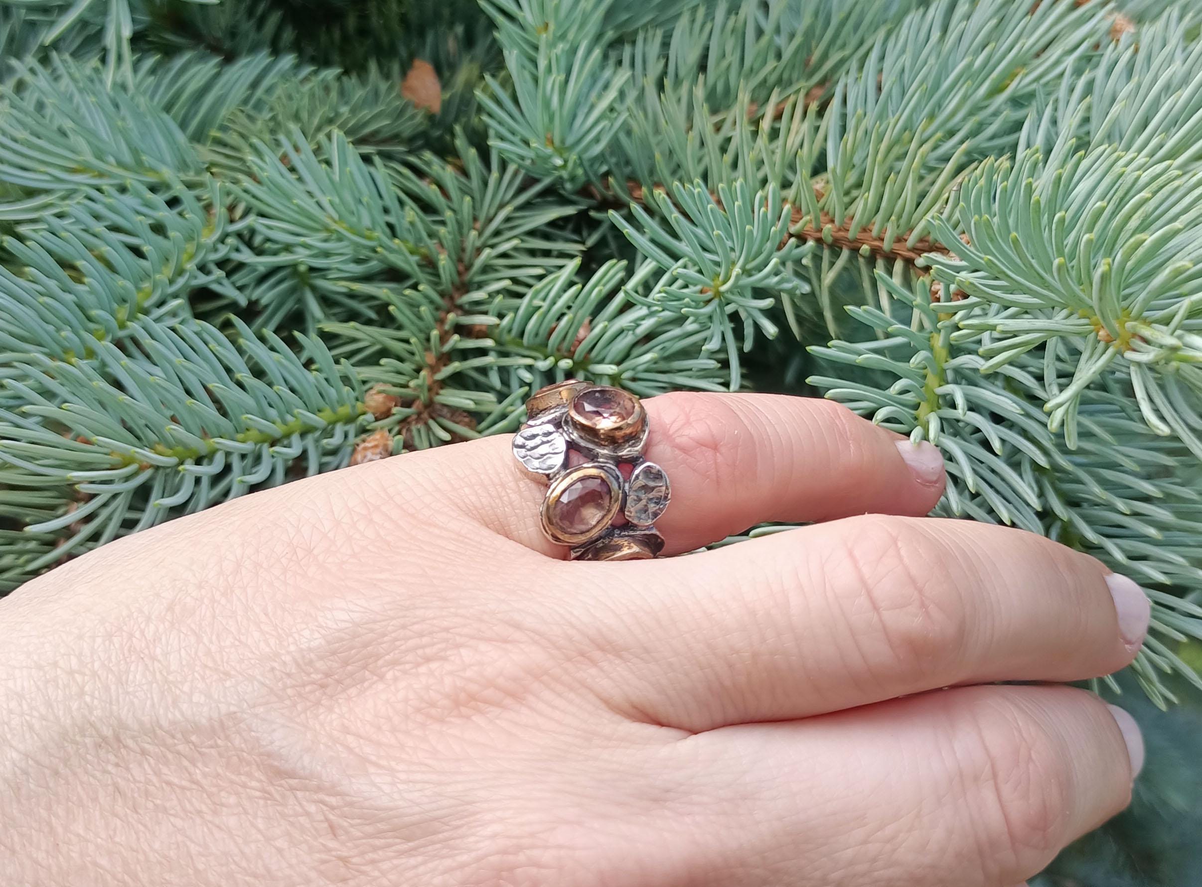 Handmade Color Changing Sultanite Silver Ring: Turkish Gemstone Jewelry