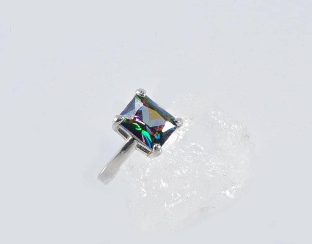 Handmade Genuine Mystic Topaz Silver Ring, Mystic Topaz Sterling Silver Jewelry,Mystic Topaz Gemstone Ring,Anniversary Ring Gift for Her