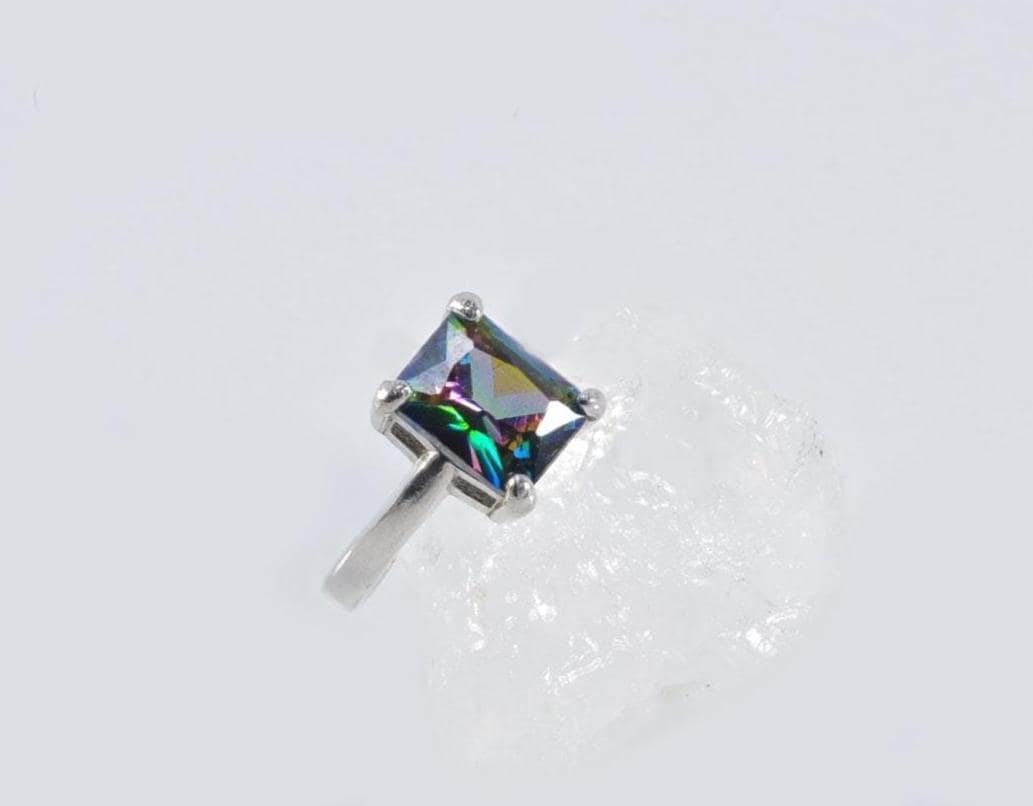 Handmade Genuine Mystic Topaz Silver Ring, Mystic Topaz Sterling Silver Jewelry,Mystic Topaz Gemstone Ring,Anniversary Ring Gift for Her