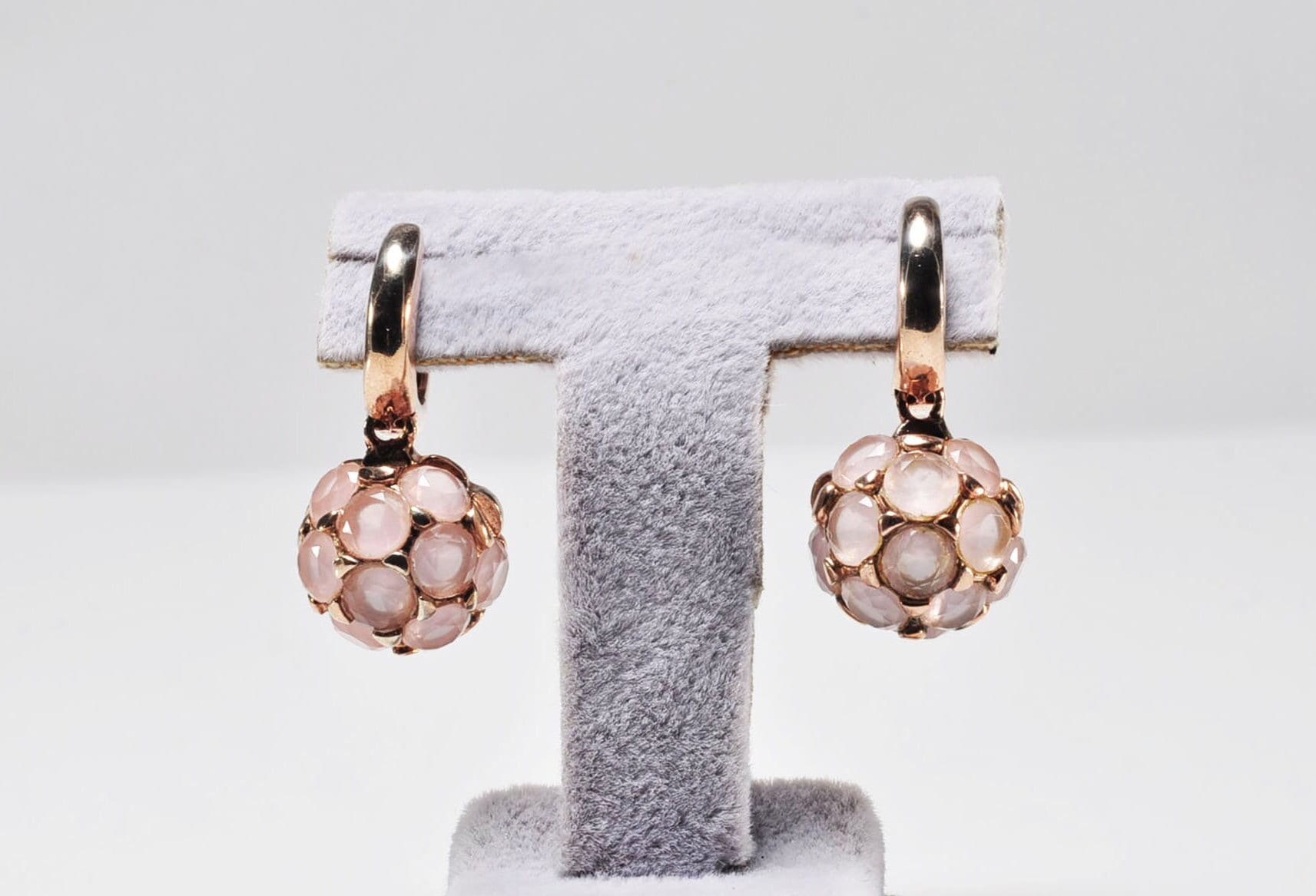 Handmade Pink Quartz Silver Earrings, Rose Gemstone Jewelry