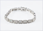 Handmade Genuine Baguette Zircon Gemstone Silver Bracelet, Zircon Bracelet Jewelry,Handcrafted, Gift For Her, Wedding Gift