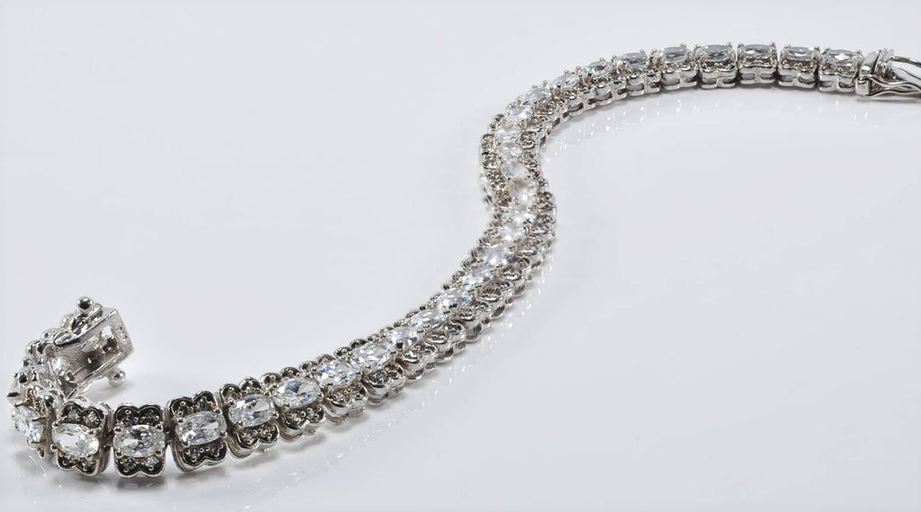 Handmade Genuine Baguette Zircon Gemstone Silver Bracelet, Zircon Bracelet Jewelry,Handcrafted, Gift For Her, Wedding Gift