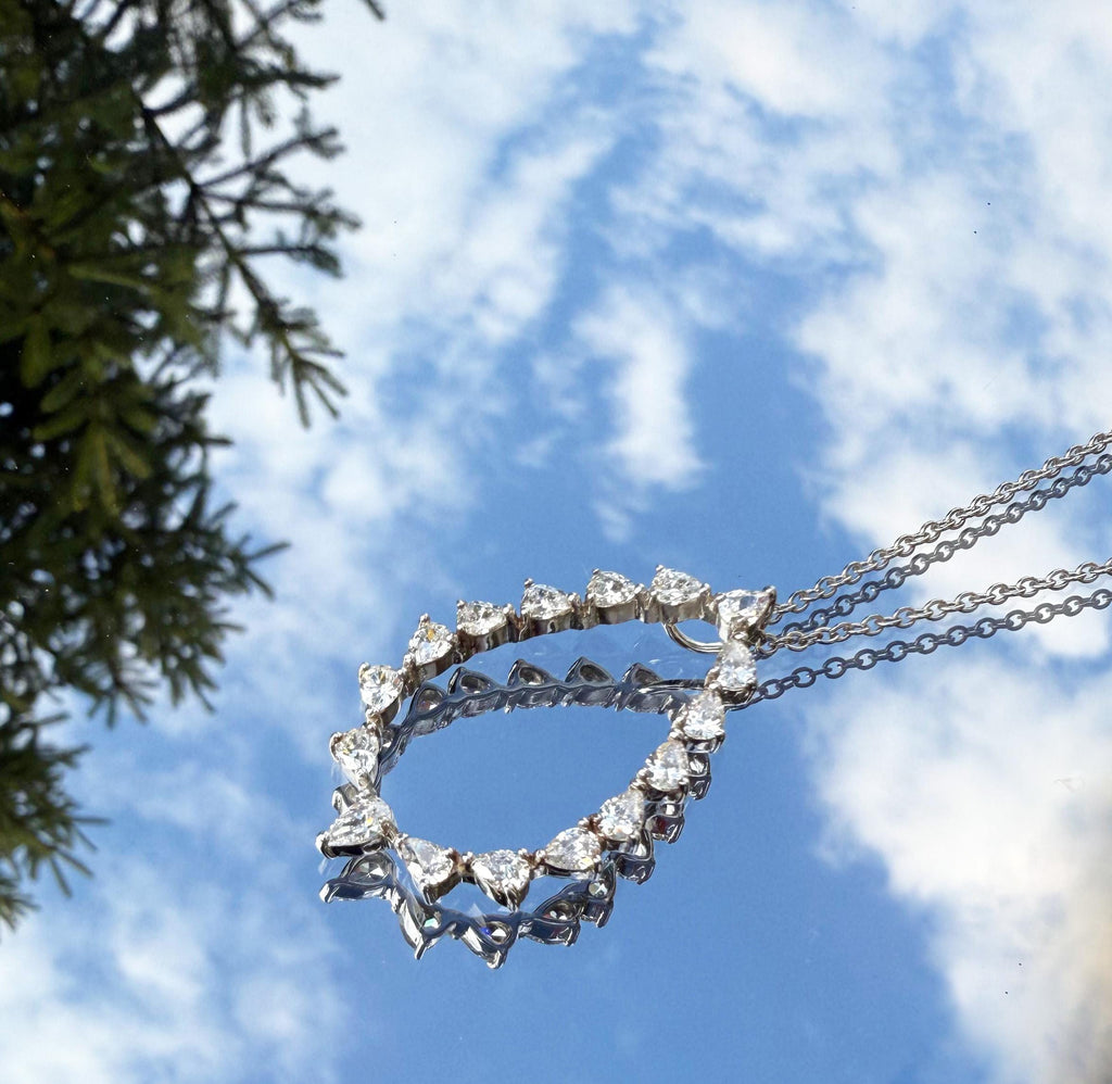 Sterling Silver Zircon Gemstone Necklace: Handmade Wedding Jewelry