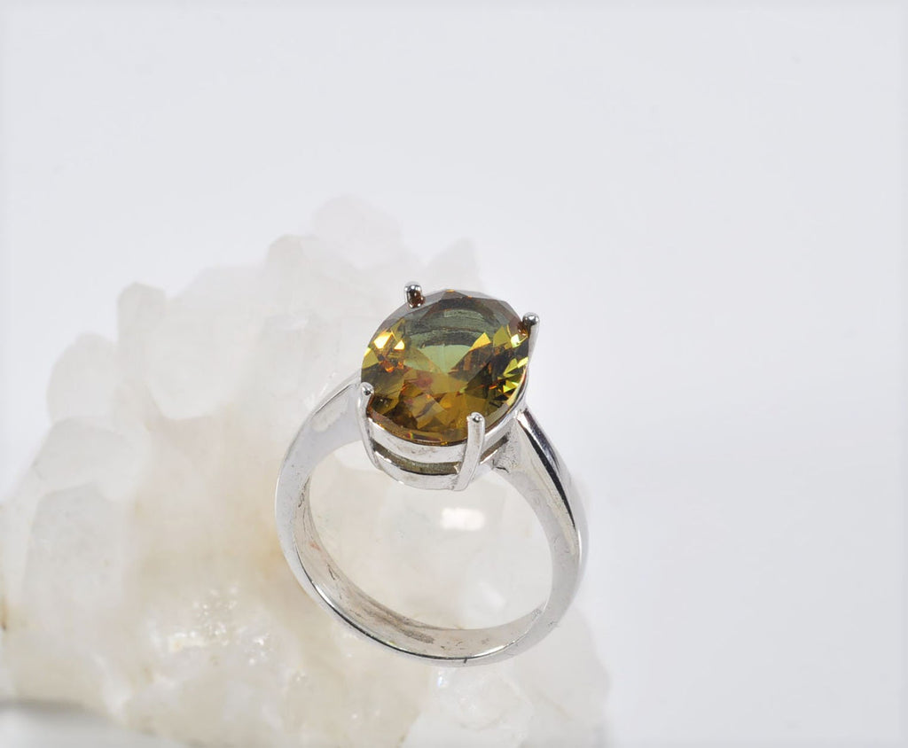 Handmade Sultanite Ring: Color Changing Gemstone, Sterling Silver