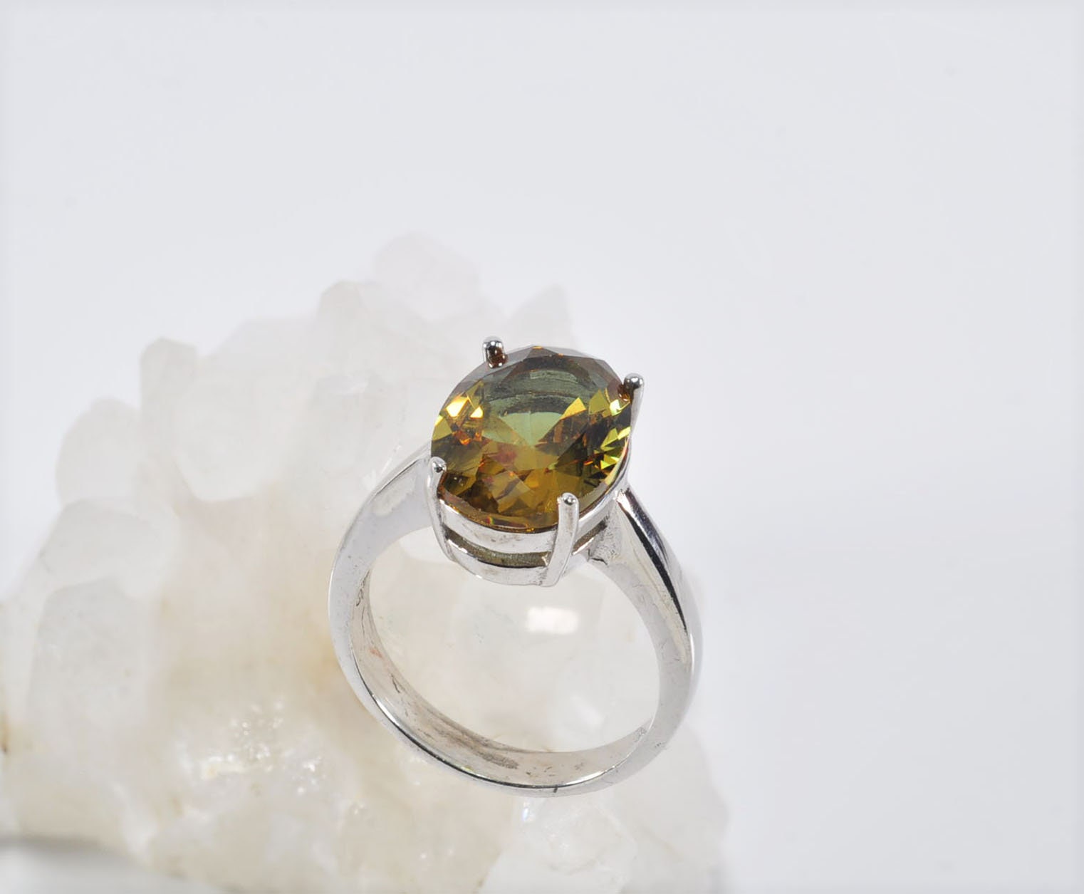 Handmade Sultanite Ring: Color Changing Gemstone, Sterling Silver