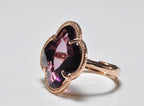 Handmade Genuine Natural Amethyst Silver Ring,Amethyst Jewelry,Amethyst Rose Silver Band Ring,Crystal Cut Ring,Handcrafted,Artist Design