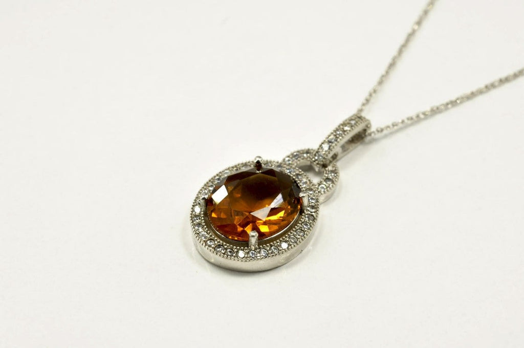 Handmade Citrine Silver Necklace: Gemstone Jewelry Gift