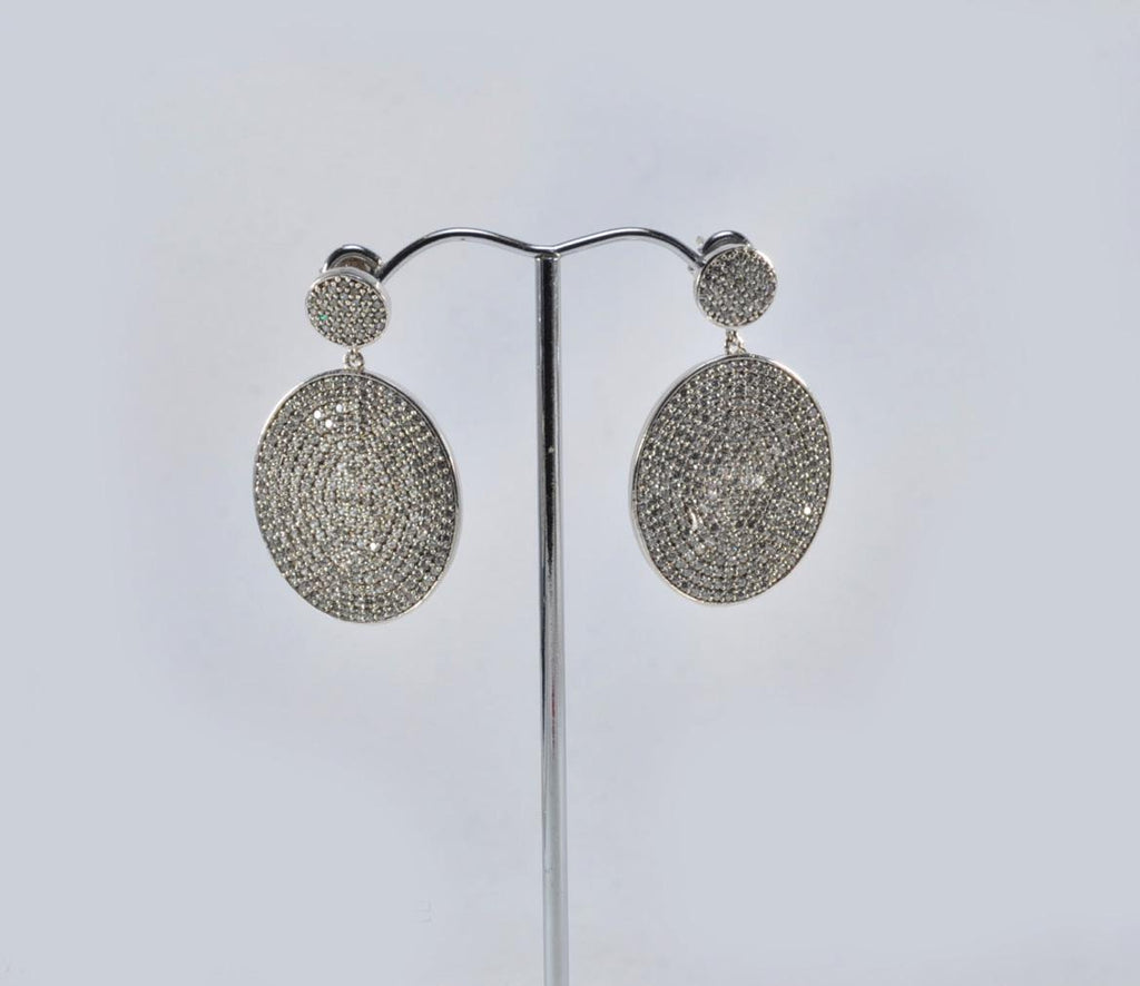 Handmade Sterling Silver Zircon Earrings: 925 Silver Jewelry