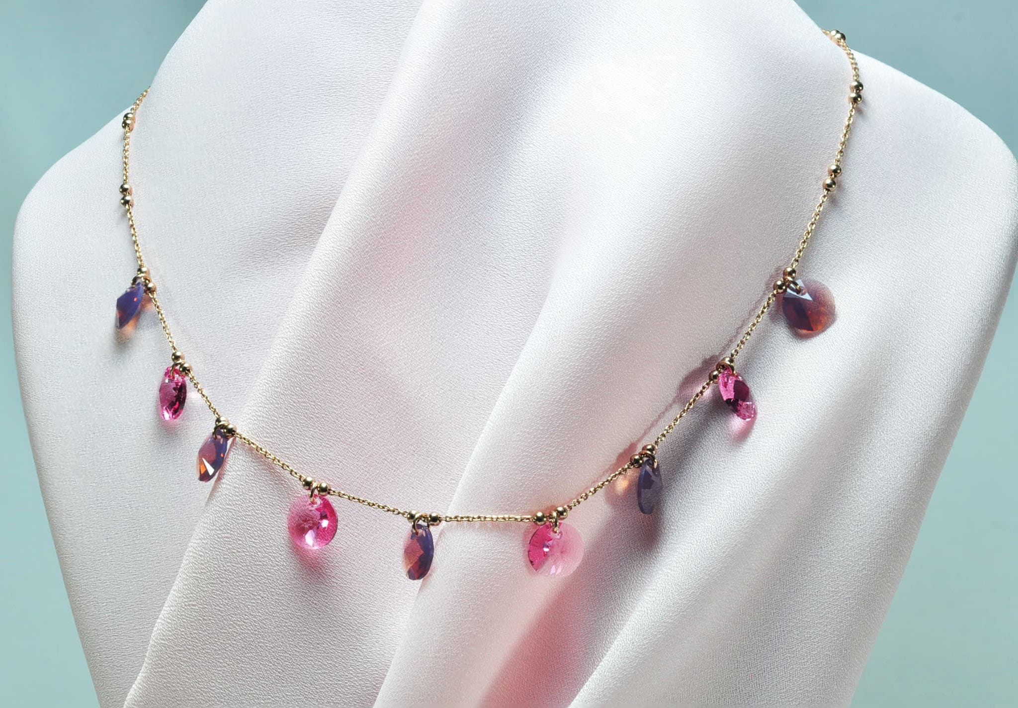 Handmade Rose Quartz and Amethyst Silver Necklace,925 Sterling Silver Genuine Authentic Necklace,Rose Quartz and Amethyst Gemstone Jewelry
