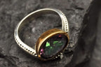 Handmade Mystic Topaz Ring in Sterling Silver, Iridescent Gemstone Jewelry