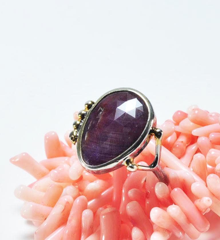 Handmade Ruby Silver Ring, Handcrafted Ruby Jewelry,Wedding Ring Gift, Dark Pink Ruby Ring,Gift for her