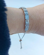 Handmade Genuine Zircon Gemstone Silver Bracelet, Zircon Bracelet Jewelry,Handcrafted Bracelet, Gift For Her