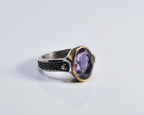 Handmade Genuine Amethyst Silver Ring, Handcrafted Amethyst Jewelry,Wedding Ring Gift, 925 Sterling Silver Amethyst Ring,Gift for her