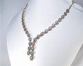 Handmade Diamond Cut Zircon Rose Silver Necklace,925 Sterling Rose Silver Authentic Diamond Cut Zircon Necklace,Wedding Gift for Her