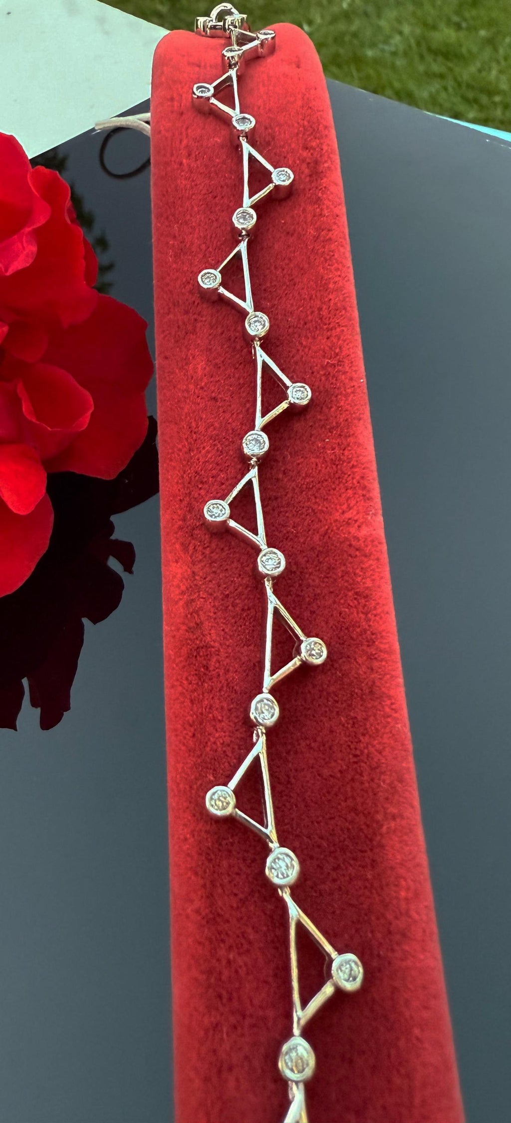 Handmade Zircon Gemstone Silver Bracelet: December Birthstone Jewelry