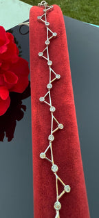 Handmade Zircon Gemstone Silver Bracelet: December Birthstone Jewelry