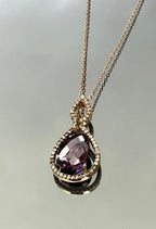 Handmade Amethyst & Zircon Silver Necklace: Rose Silver Jewelry Gift