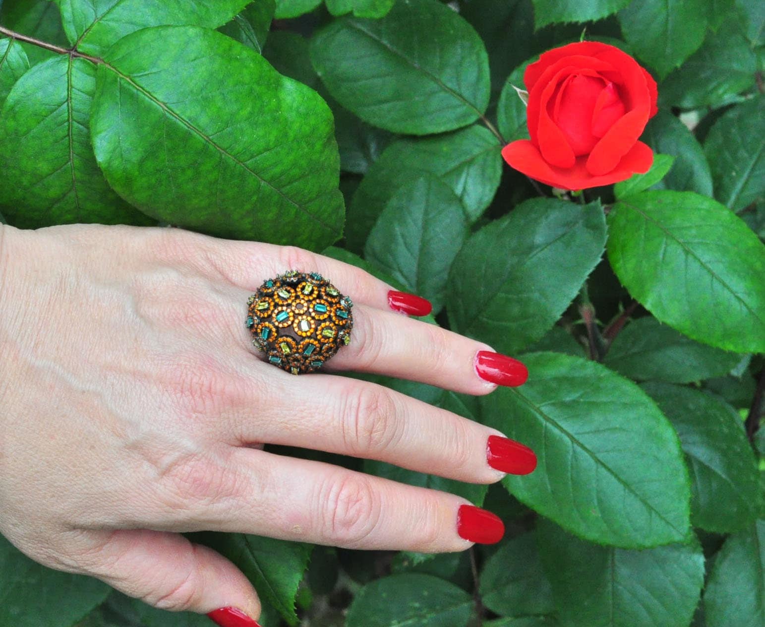 Handmade Aquamarine and Citrine Silver Ring, Handcrafted Aquamarine and Citrine Jewelry, Black Silver Band Aquamarine and Citrine Ring