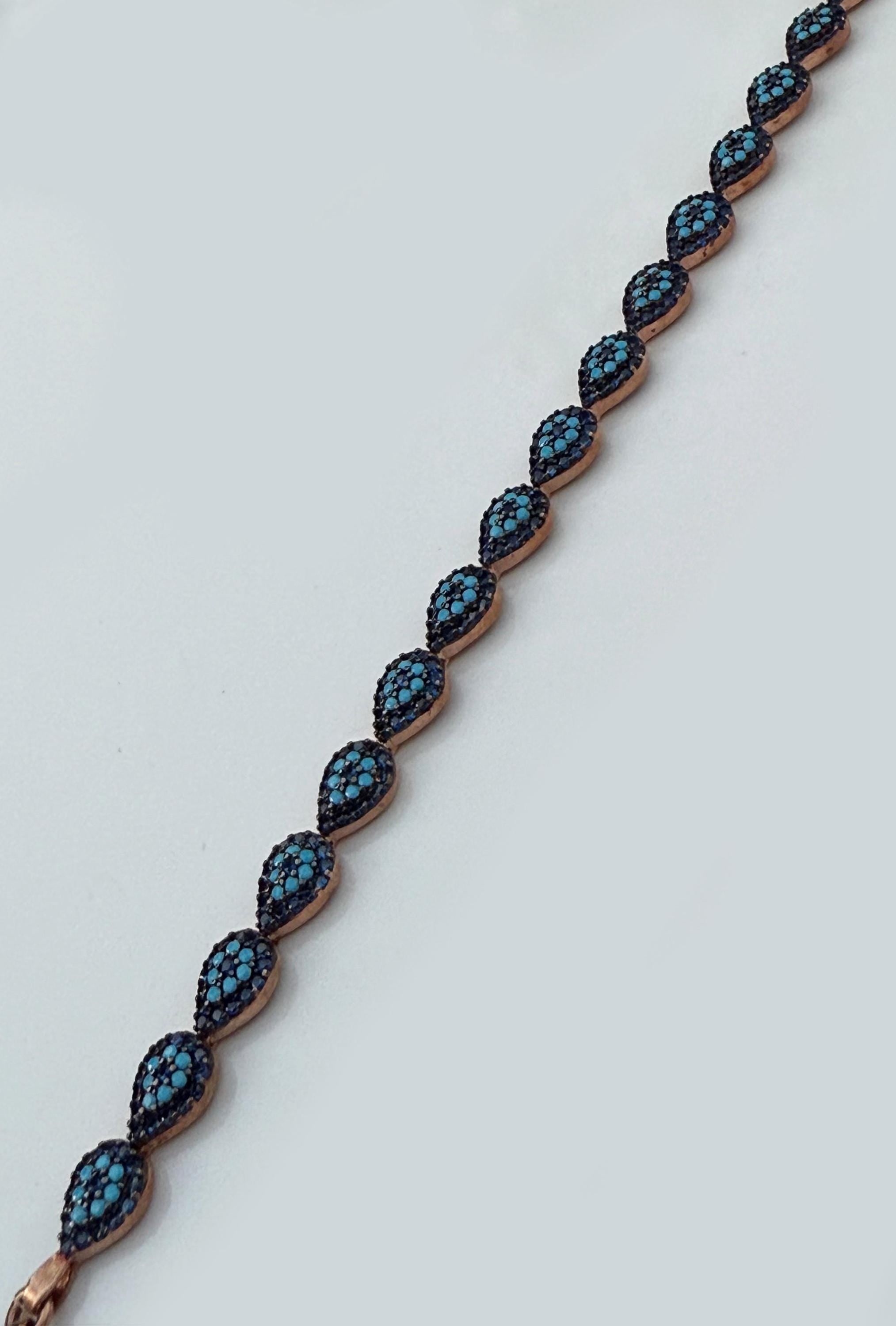 Handmade Neon Apatite Gemstone Bracelet: Rose Silver Jewelry