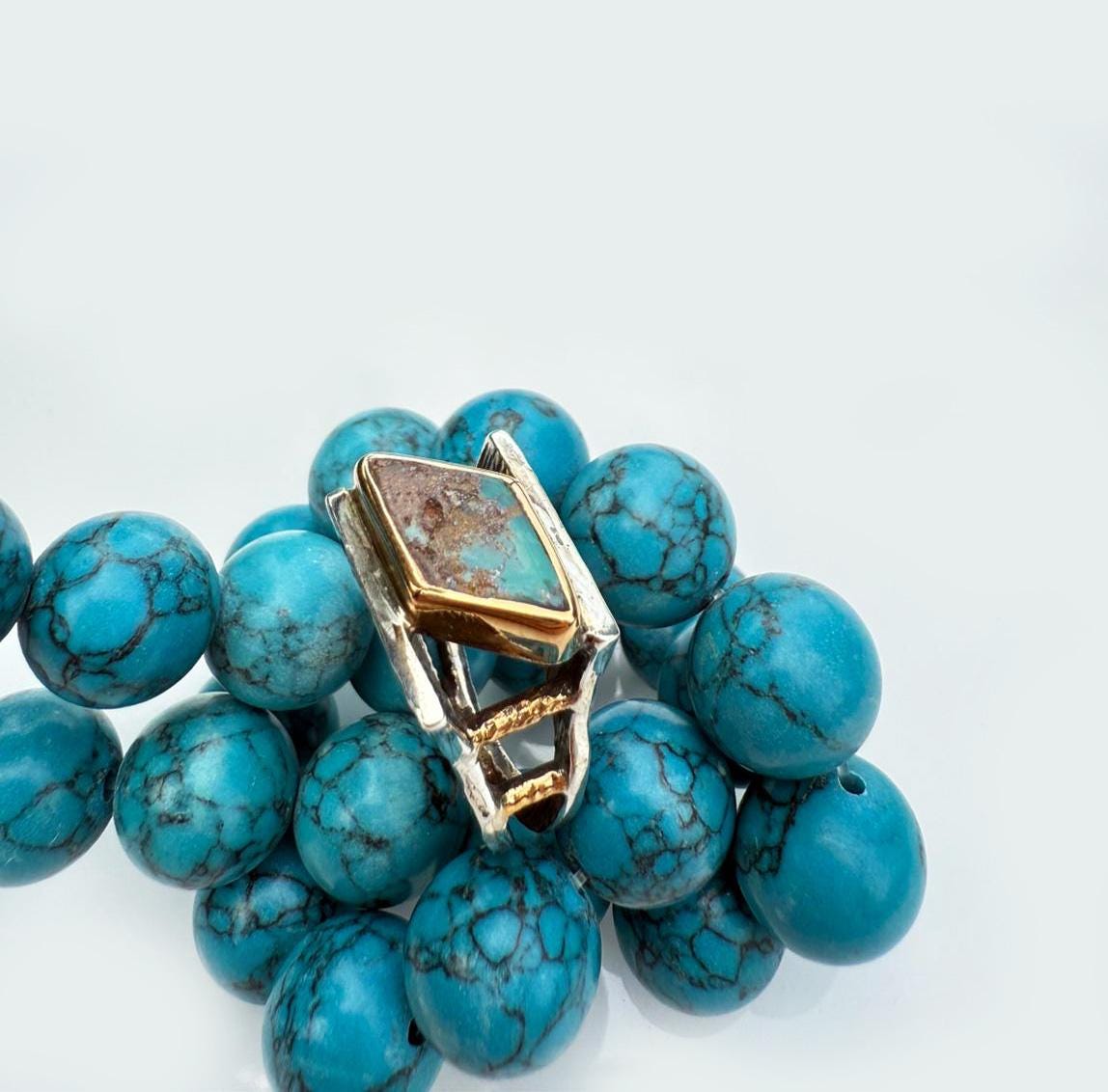Handmade Turquoise Ring: 925 Sterling Silver Band, Artisan Jewelry