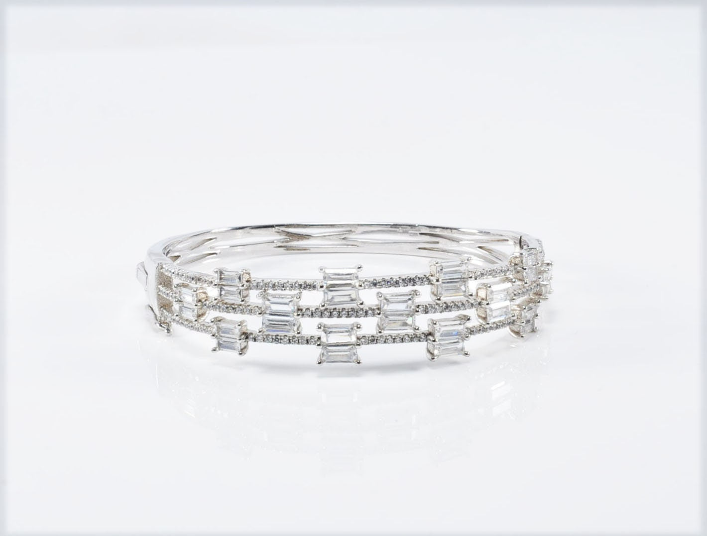 Handmade Genuine Baguette Zircon Gemstone Silver Bracelet, Zircon Bracelet Jewelry,Handcrafted, Gift For Her, Wedding Gift