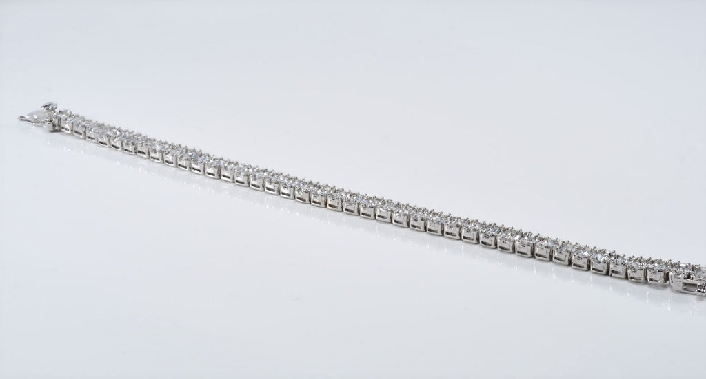 Handmade Genuine Baguette Zircon Gemstone Silver Bracelet, Zircon Bracelet Jewelry,Handcrafted, Gift For Her, Wedding Gift