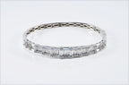 Handmade Baguette Zircon 925 Sterling Silver Bracelet, Wedding Jewelry