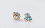 Handmade Aquamarine Flower Earrings: Rose Silver Jewelry Gift