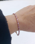 Handmade Genuine Pink Najaf Gemstone Rose Silver Bracelet, Pink Najaf Bracelet Jewelry,Handcrafted, Gift For Her, Wedding Gift